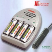 فانسون ( V-6500+4AA) شاحن بطاريات منزل و سيارة + 4 بطاريات