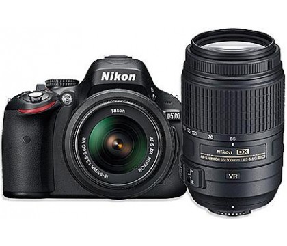 نيكون (D5100 ) كاميرا رقمية محترفة + 2 عدسة + حقيبة + كارت ذاكرة 4 جيجا بايت