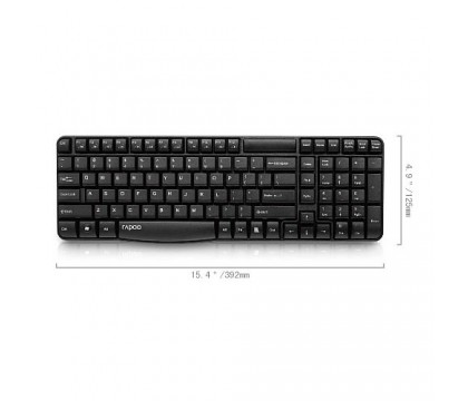 Rapoo E1050 Wireless Arabic Black Keyboard