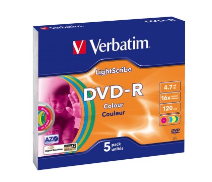 Verbatim LIGHTSCRIBE 4.7GB 16X 5 DVD-R