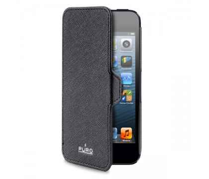 PURO IPHONE 5 LEATHER BLACK COVER
