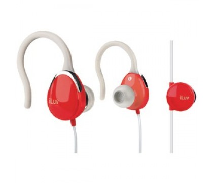 iLuv I203RED Earbuds With Vertical Clip /Volume Red
