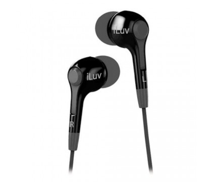 iLuv IEP222BLK Cafe Nites In-Ear Earphones - Compact Stereo - Black
