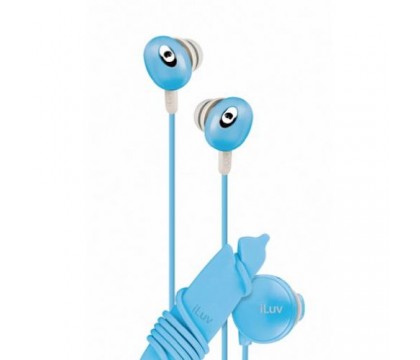 iLuv iEP311BLU The Bean In-Ear Stereo Earphone with Volume Control - Blue