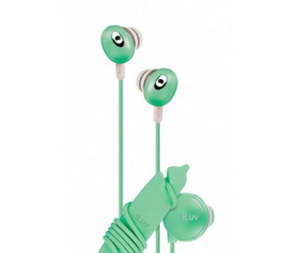 iLuv iEP311GRN The Bean In-Ear Stereo Earphone with Volume Control - Green