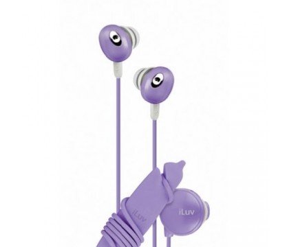 iLuv iEP311PUR The Bean In-Ear Stereo Earphone with Volume Control - Purple