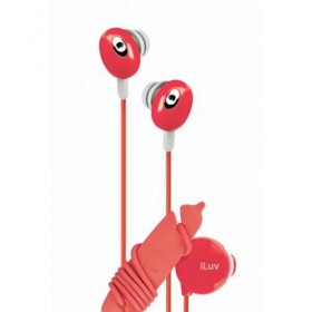 iLuv iEP311RED The Bean In-Ear Stereo Earphone with Volume Control - Red
