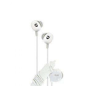 iLuv iEP311WHT The Bean In-Ear Stereo Earphone with Volume Control - White