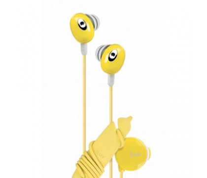 iLuv IEP313YEL Ergonomic and Comfort Flat-Wire Earphones (Yellow)