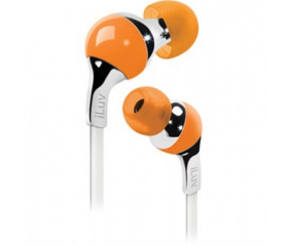 iLuv IEP313ORG Flat-Wire Orange Earphones