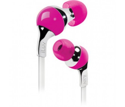 iLuv iEP313PNK Ergonomic and Comfort Flat-Wire Earphones (Pink)