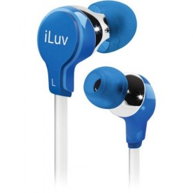 iLuv IEP314BLU Ergonomic and Comfort Flat-wire Earphones - Blue