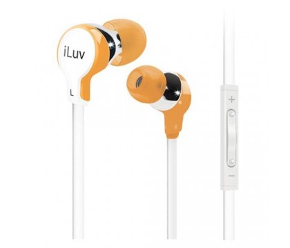 iLuv IEP317ORG Cortland Earphone with Apple RC, MIC - Orange