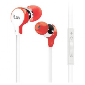 iLuv IEP317RED Cortland Earphone with Apple RC, MIC - Red