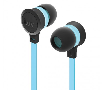 iLuv IEP334BBLN Bubble Gum 3 Remote Blue Neon Earphones