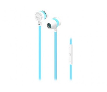 iLuv IEP336WBLN Neon Sound High-Performance Earphone with SpeakEZ Remote for Kindle, Tablets and Smartphones, White and Blue