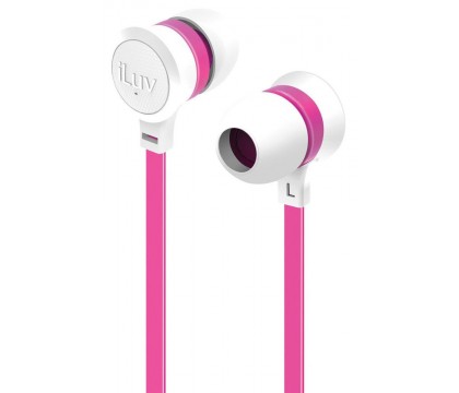 iLuv IEP336WPKN Neon Sound High-Performance Earphone with SpeakEZ Remote for Kindle, Tablets and Smartphones, White and Pink