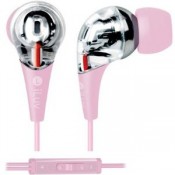 iLuv iEP505PNK Premium Earphones with Volume Control - Pink