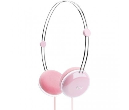 iLuv Headphone Sweet Coton with Remote,Apple Pink