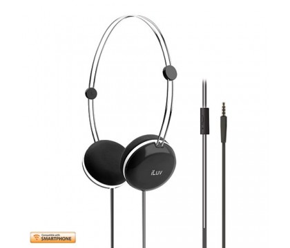 iLuv Headphone Sweet Coton Remote,Smartphone Black