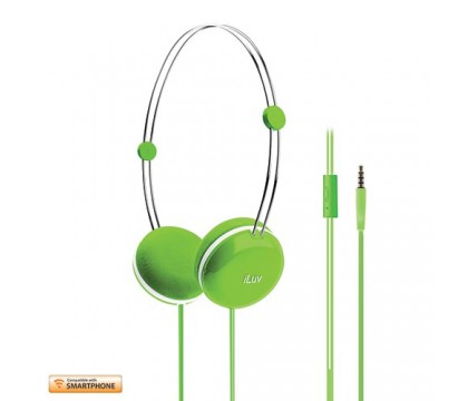 iLuv Headphone Sweet Coton Remote,Smartphone Green