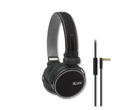 iLuv IHP635BLK ReF High-Fidelity Stereo Headphones, Black