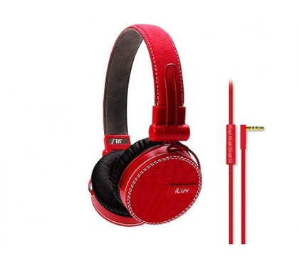 iLuv IHP635RED ReF High-Fidelity Stereo Headphones, Red