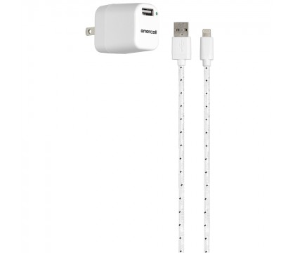 Enercell 2301956 Wall Charger with 6-Ft. USB/Lightning Cable (White)