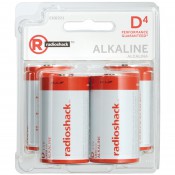 راديو شاك (D 4-Pack) بطاريات ألكالين مقاس D