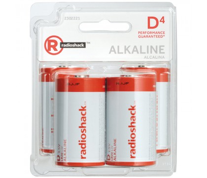 RadioShack D Alkaline Batteries (4-Pack)