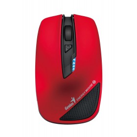 Genius 31030107102 Wireless Energy Mouse Red with Built-In 2700mAh Powerbank for iOS and Android Smartphone Devices