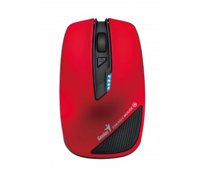 Genius 31030107102 Wireless Energy Mouse Red with Built-In 2700mAh Powerbank for iOS and Android Smartphone Devices