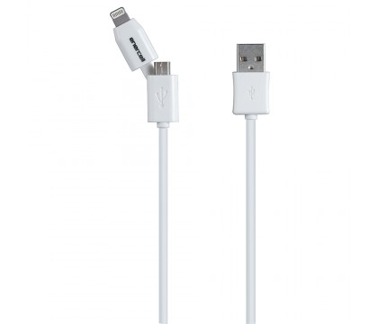Enercell 2-in-1 USB Cable (Lightning/Micro USB) (White)