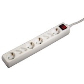 Hama 00047776 8-way Power Strip, with switch, 1.4 m, white