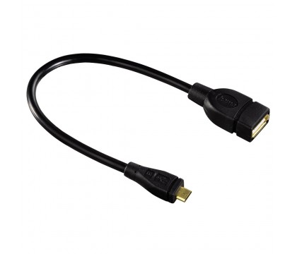 Hama 00078426 USB 2.0 OTG Adapter Cable, micro plug - A socket, black, 0.15 m