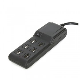 OMEGA OL6USB15B 6 USB SLOTS CHARGER WITH SWITCH - BLACK [42092]