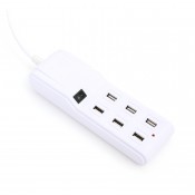 OMEGA OL6USB15W 6 USB SLOTS CHARGER WITH SWITCH - WHITE [42094]