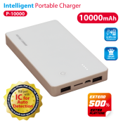 VANSON P-10000 POWER BANK 3.7V. 10000MAH WITH LED FUNCTION-DUAL USB OUTPUT WHITE