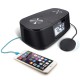 iLuv TimeShaker Micro (TSMICROVE) Bluetooth® FM Stereo Clock Radio with USB Charging and Pillow Shaker