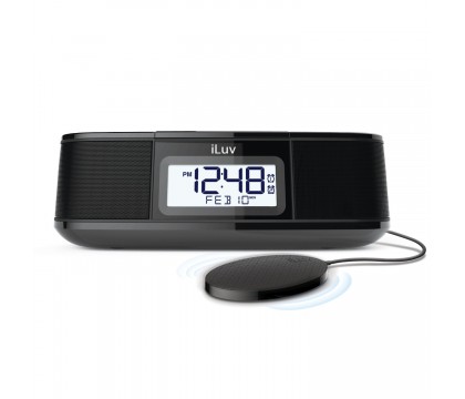 iLuv TimeShaker Micro (TSMICROVE) Bluetooth® FM Stereo Clock Radio with USB Charging and Pillow Shaker