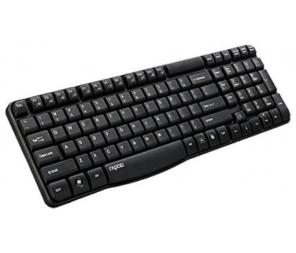 رابو (E1050) لوحة مفاتيح لاسلكية تدعم الكتابة باللغة العربية ذات لون أسود