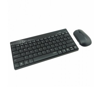 رابو (8000) لوحة مفاتيح لاسلكية وماوس لاسلكى ذات لون أسود