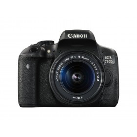 كانون (750D) كاميرا رقمية محترفة بعدسة (STM) 18-55 ملم +, ومزودة بتقنية الواى فاى