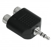 Hama 00122376 SHORT AUDIO ADAPTER, 3.5MM STEREO PLUG-2 RCA SOCKETS