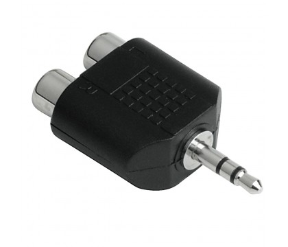 Hama 00122376 SHORT AUDIO ADAPTER, 3.5MM STEREO PLUG-2 RCA SOCKETS