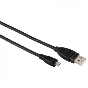 Hama 00054587 MICRO USB 2.0 CABLE, SHIELDED, BLACK, 0.75 M