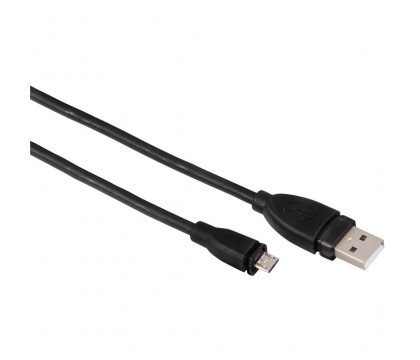 Hama 00054587 MICRO USB 2.0 CABLE, SHIELDED, BLACK, 0.75 M