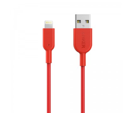 ANKER A8432H91 POWER LINE 2 USB TO LIGHTNING CABLE 3FT, RED