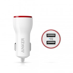 ANKER A2310022 POWER DRIVE 2 2-PORT CAR CHARGER 24W, WHITE