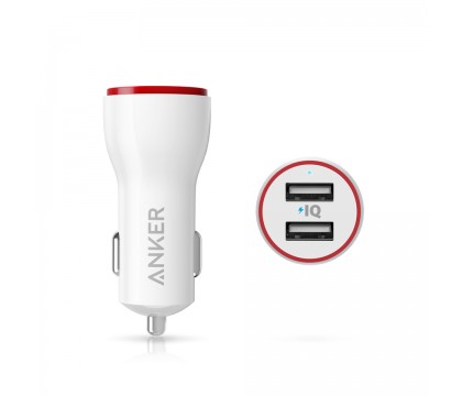 ANKER A2310022 POWER DRIVE 2 2-PORT CAR CHARGER 24W, WHITE